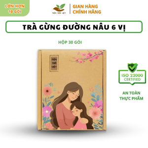 Trà Gừng Đường Nâu 6 Vị - Bổ khí huyết, giư· ấm cơ thể - Tiệm Trà Việt